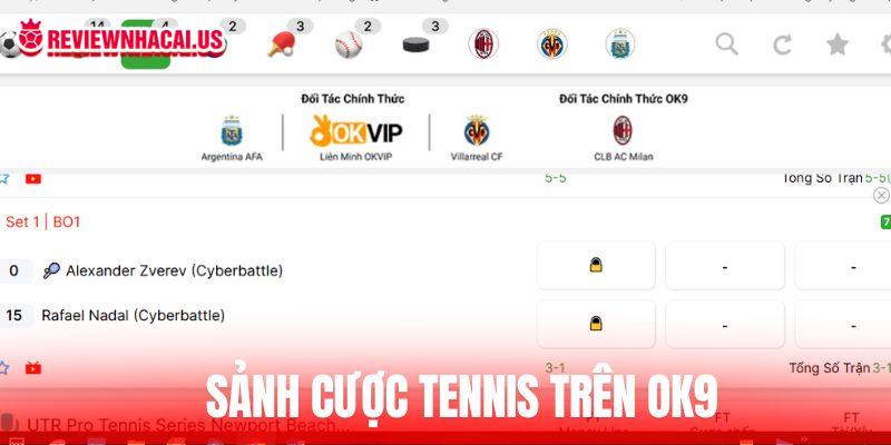 Sảnh cược tennis trên OK9